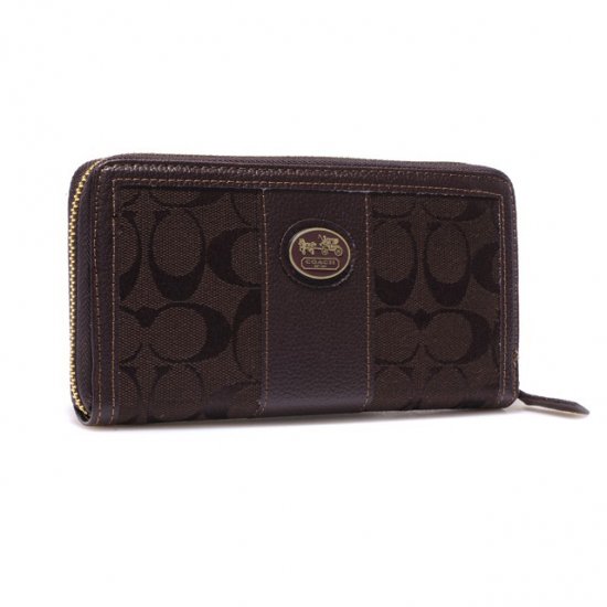 Coach Zippy In Signature Large Coffee Wallets BLR | Women